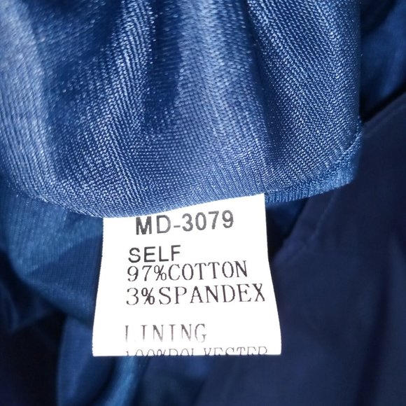 Miss Minuet Navy Dress Juniors Large Ruffled Strap Pleating Dance/Prom/Party EXC - Picture 10 of 11